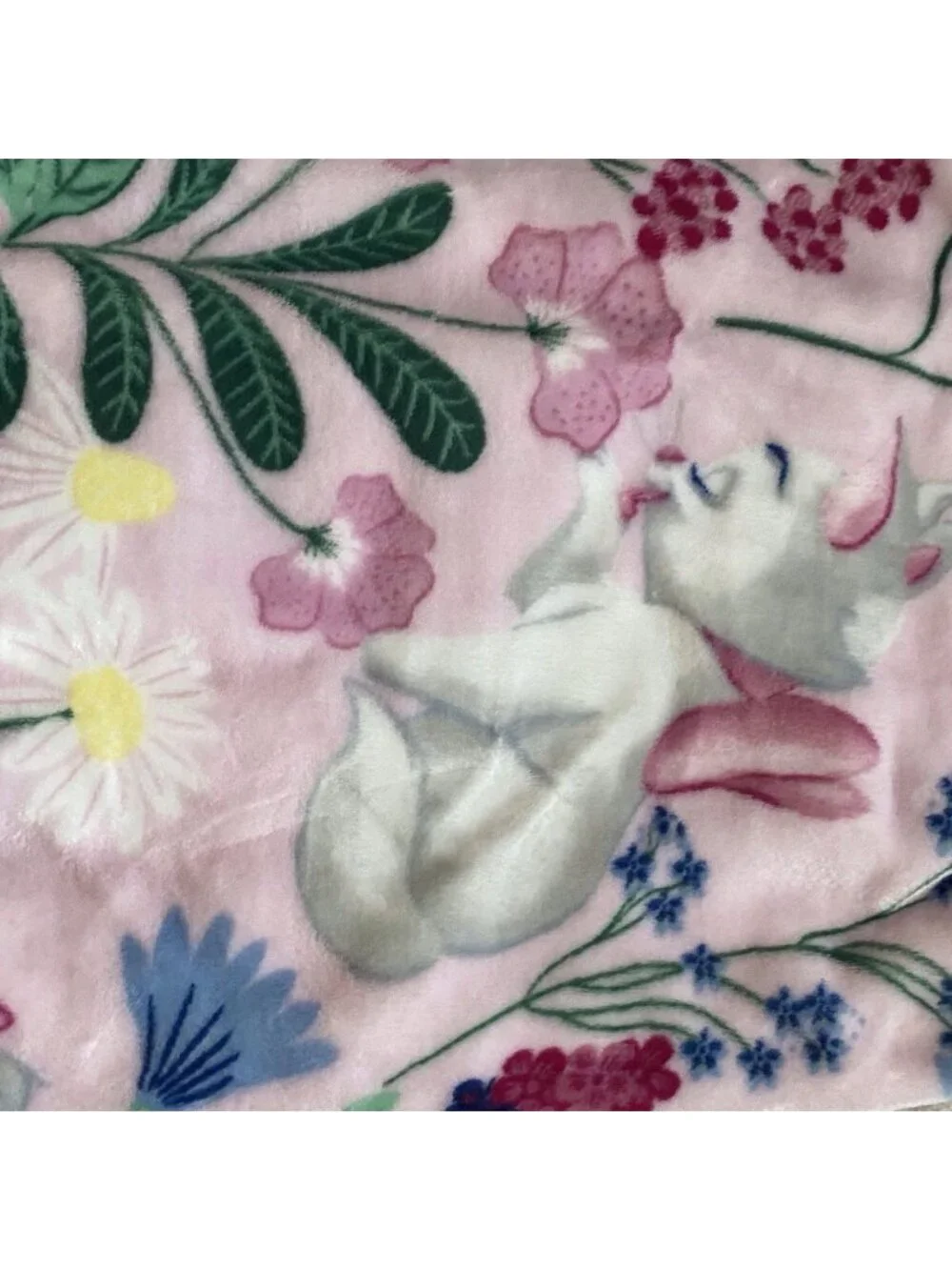 Disney Aristocats Marie Kitten Pink Floral‎ Soft Throw Blanket 50” X 70” NEW